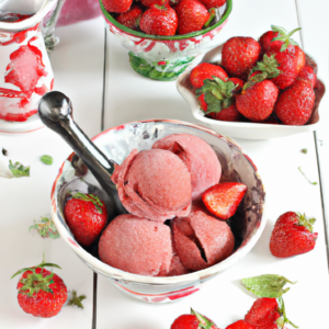 Balsamico-Erdbeere-Eis, Balsamic Strawberry Ice Cream
