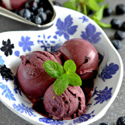 Blaubeer Balsamico Eis, Blueberry Balsamic Ice Cream
