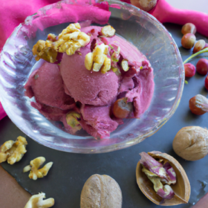 Rote-Bete-Walnuss-Eis selbt machen, beetroot and walnut ice cream