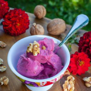 Rote-Bete-Walnuss-Eis selbt machen, beetroot and walnut ice cream