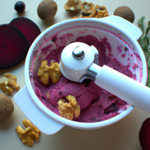 Rote-Bete-Walnuss-Eis selbt machen, beetroot and walnut ice cream