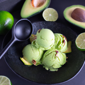 avocado limetten eis, avocado lime ice cream