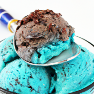 blaualgen schokoladen eis, blue algae chocolate ice cream