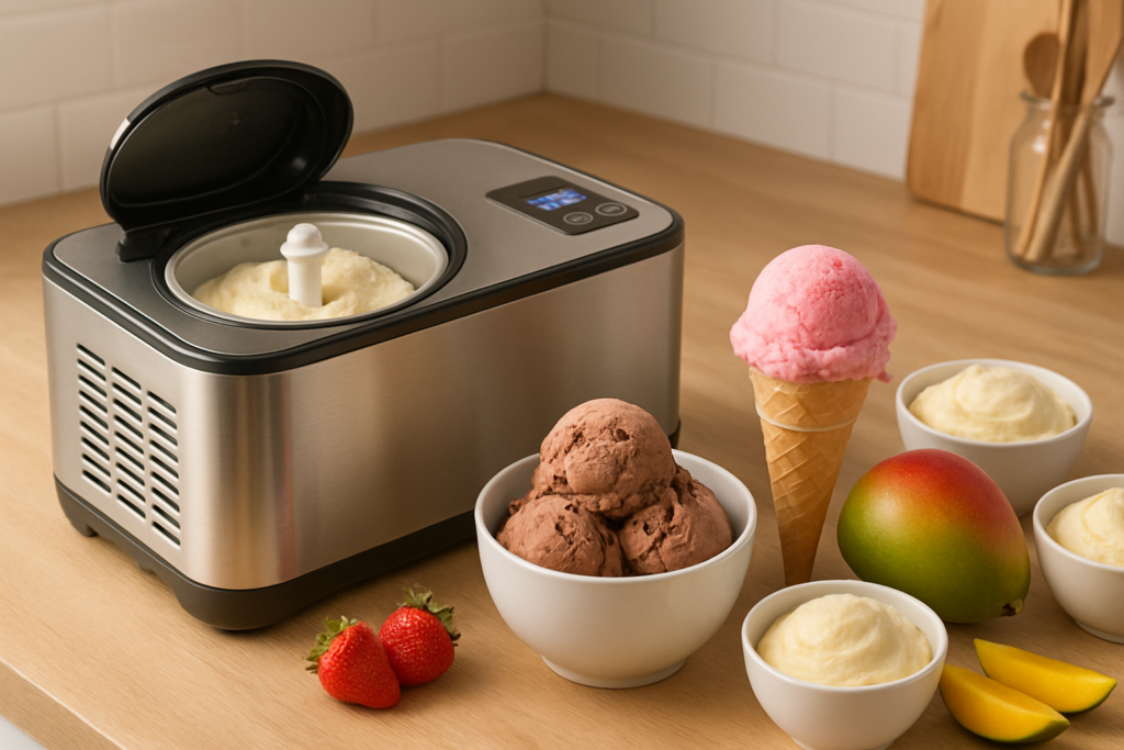 H.Koenig HF320 Eismaschine und Rezepte – passende Illustration