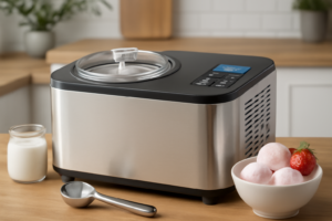MEDION Eismaschine mit Kompressor, Eiscremebereiter, Yoghurt Maker, Joghurtmaschine – passendes Artikelbild