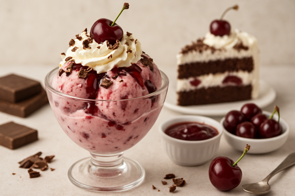 Schwarzwälder Kirsch Eis – Die ultimative Anleitung für ein himmlisches Dessert – passende Illustration